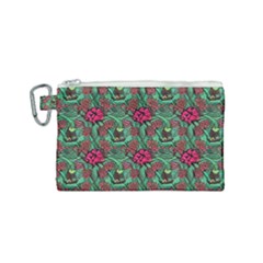 Retro 1880s Flowers Pattern 3 Canvas Cosmetic Bag (small) by violetheavensky