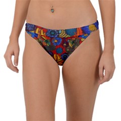Mid Century Retro Floral 1970s 1960s Pattern 69 Band Bikini Bottoms by violetheavensky