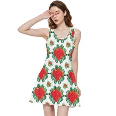 Retro 1880s Flowers Pattern 13 Inside Out Racerback Dress by violetheavensky