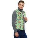 Retro 1880s Flowers Pattern 24 Men s Button Up Puffer Vest	 View2