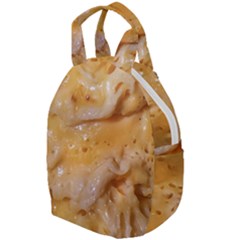 Homemade Flan Extreme Close-up Texture Travel Backpack by dflcprintsclothing