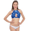 Christmas Pattern Tree Design Cross Front Halter Bikini Top View1