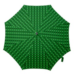 Green Christmas Tree Pattern Background Hook Handle Umbrellas (medium) by Paksenen