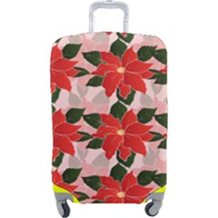 Poinsettia Pattern Seamless Pattern Christmas Xmas Luggage Cover (large) by Paksenen