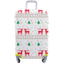 Red Green And Blue Christmas Themed Illustration Luggage Cover (large) by Paksenen
