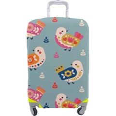 Cute Bird Pattern Luggage Cover (large) by designsbymallika