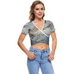 Dreamy Nature Motif Short Sleeve Foldover T-shirt by dflcprintsclothing