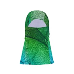 3d Leaves Texture Sheet Blue Green Adjustable Balaclava Face Mask by Cemarart