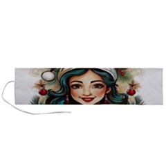 Young Woman With Santa Claus Clothes Isolated Illustration Wb Roll Up Canvas Pencil Holder (l) by dflcprintsclothing