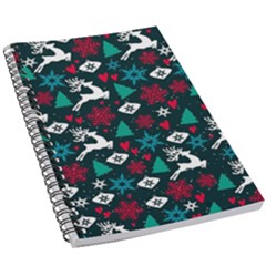 Holiday Season Pattern December Happy Holidays Merry Christmas Winter Family Festive New Year 5 5  X 8 5  Notebook by Maspions