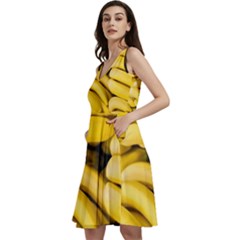 Bananas, Macro, Fruits, Ripe Bananas Sleeveless V-neck Skater Dress With Pockets by kyorashop23