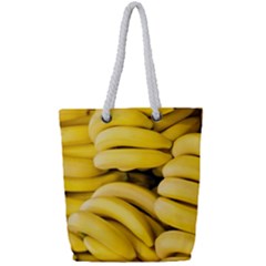 Bananas, Macro, Fruits, Ripe Bananas Full Print Rope Handle Tote (small) by kyorashop23