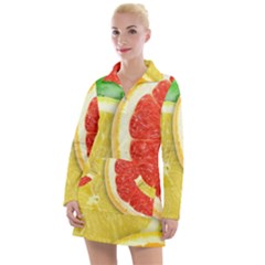 Fruit, Lemon Women s Long Sleeve Casual Dress by kyorashop23