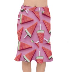 Fruits, Watermelon, Fruit Short Mermaid Skirt by kyorashop23