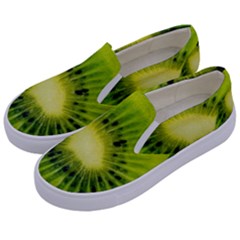 Kiwi Fruits, Close-up, Exotic Fruit Kids  Canvas Slip Ons by kyorashop23