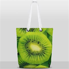 Kiwi Fruits, Close-up, Exotic Fruit Full Print Rope Handle Tote (small) by kyorashop23