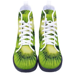 Kiwi Fruits, Close-up, Exotic Fruit Kid s High-top Canvas Sneakers by kyorashop23