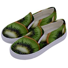 Kiwi Texture, Background With Kiwi, Fruits, Kiwi Kids  Canvas Slip Ons by kyorashop23