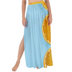 Orange, Slices, Fruit, Citrus Maxi Chiffon Tie-up Sarong by kyorashop23