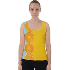 Orange, Slices, Fruit, Citrus Velvet Tank Top by kyorashop23