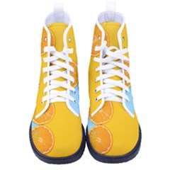 Orange, Slices, Fruit, Citrus Kid s High-top Canvas Sneakers by kyorashop23