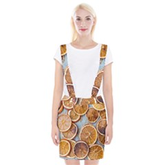 Orange, Slices, Fruits, Citrus Braces Suspender Skirt by kyorashop23