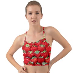 Strawberry Texture, Macro, Ripe Strawberry Mini Tank Bikini Top by kyorashop23