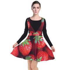 Strawberry, Berries, Fresh, Red Plunge Pinafore Dress by kyorashop23