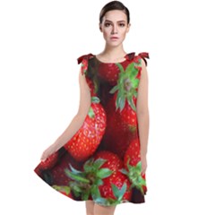 Strawberry, Berries, Fresh, Red Tie Up Tunic Dress by kyorashop23