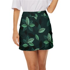 Foliage Mini Front Wrap Skirt by HermanTelo