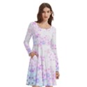 Digital Art Artwork Abstract Pink Purple Long Sleeve Knee Length Skater Dress With Pockets View2
