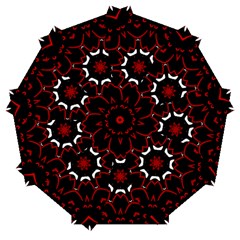 Red Shapes Mandala   Automatic Folding Umbrella With Case (medium) by ConteMonfrey