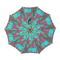 Geometric Ocean Purple Blue Pink Automatic Folding Umbrella With Case (large) by ConteMonfrey
