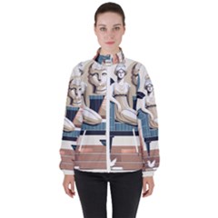 Sculpture Statue Angel Artwork Women s High Neck Windbreaker by Salmanaz77