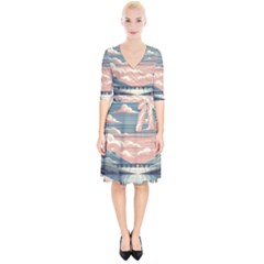 Artwork Painting Sculpture Nature Wrap Up Cocktail Dress by Salmanaz77