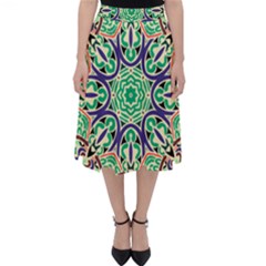 Cold Colors Mandala   Classic Midi Skirt by ConteMonfrey