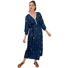 Christmas Sky Happy Grecian Style  Maxi Dress by Dutashop