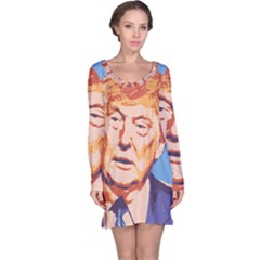 Orange Donald Trump Long Sleeve Nightdress by vintagetrump
