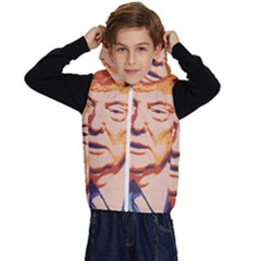 Orange Donald Trump Kids  Stylish Hooded Puffer Vest by vintagetrump