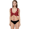 Illustrations Red Abstract Pattern Seamless Texture Low Cut Ruffle Edge Bikini Top View1