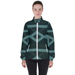 Geometric Design 01 Women s High Neck Windbreaker by myclothy