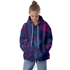 Turquoise Abstract Black Galaxy Pattern Turquoise Kids  Oversized Hoodie by Bedest