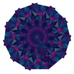 Turquoise Abstract Black Galaxy Pattern Turquoise Automatic Folding Umbrella With Case (large) by Bedest