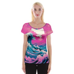 Waves Mountains Sky Cap Sleeve Top by Grandong