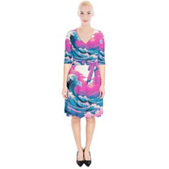 Waves Mountains Sky Wrap Up Cocktail Dress by Grandong