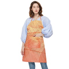 Abstract Texture Of Colorful Bright Pattern Of Transparent Leaves Of Orange And Yellow Color Pocket Apron by Posterlux