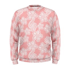 Lace White Ornamental Textile Men s Sweatshirt by Paksenen