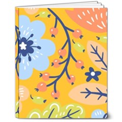 Floral Pattern Beautiful Aesthetic 8  X 10  Hardcover Notebook by Paksenen