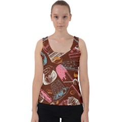 Sweet Food Seamless Pattern Velvet Tank Top by Paksenen