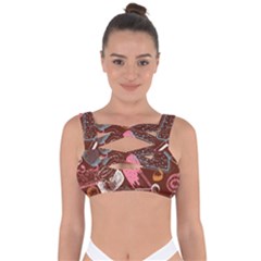 Sweet Food Seamless Pattern Bandaged Up Bikini Top by Paksenen
